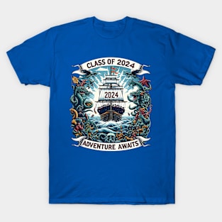 CLASS OF 2024 - ADVENTURE AWAITS - GRADUATION DAY CELEBRATION T-Shirt